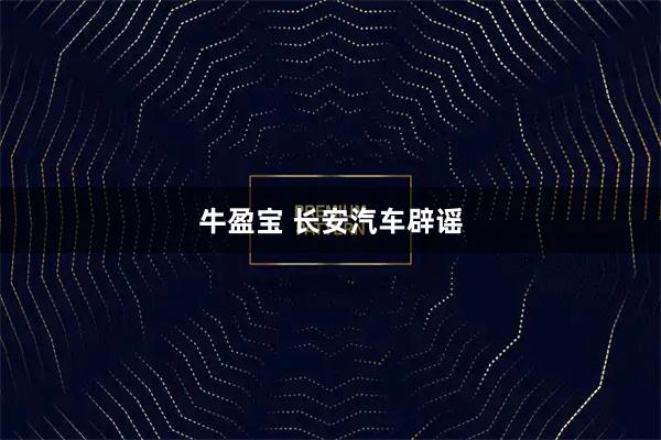 牛盈宝 长安汽车辟谣